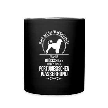 PORTUGIESISCHER WASSERHUND Schutzengel Wilsigns - Tasse einfarbig - Schwarz - Vorne