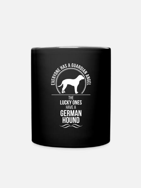 GERMAN HOUND Guardian Angel Hunde Spruch Wilsigns - Tasse einfarbig - Schwarz