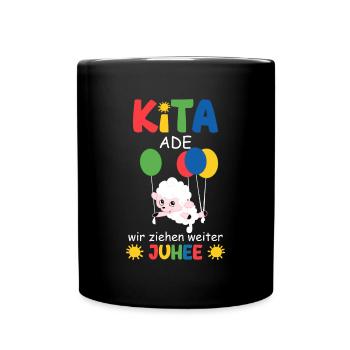 Kita Ade Wir Ziehen Weiter Juhee Kita Abgänger - Tasse einfarbig - Schwarz - Vorne