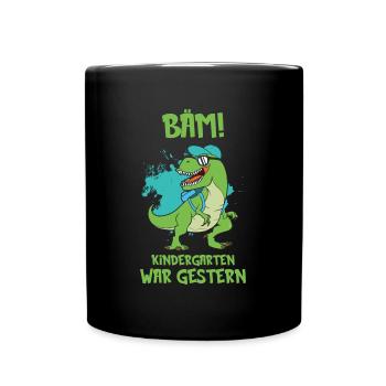 Schulanfang Geschenke Einschulung Erste Klasse - Tasse einfarbig - Schwarz - Vorne