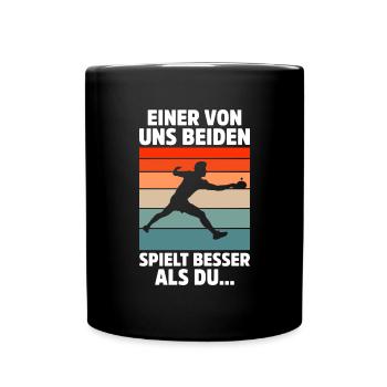 Tischtennisspieler Geschenk Ping Pong Tischtennis - Tasse einfarbig - Schwarz - Vorne