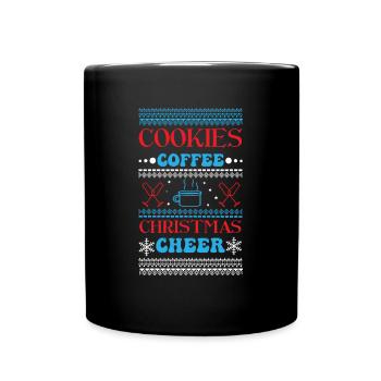 Ugly Christmas Sweater - Cookies Coffee Christmas - Tasse einfarbig - Schwarz - Vorne