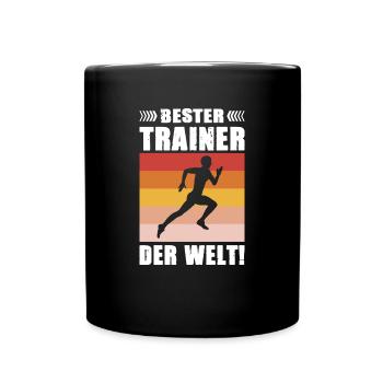 Leichtathletik Bester Trainer der Welt - Tasse einfarbig - Schwarz - Vorne