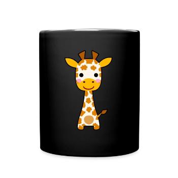 Mignonne girafe kawaii - Mug uni - noir - Devant