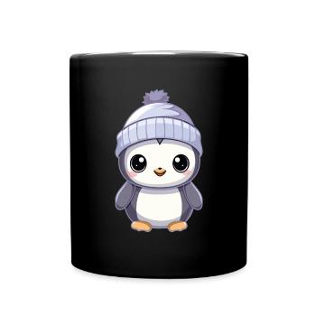 Penguin With Hat - Full Colour Mug - black - Front