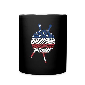 Crocheteur Us Flag Crochet - Mug uni - noir - Devant