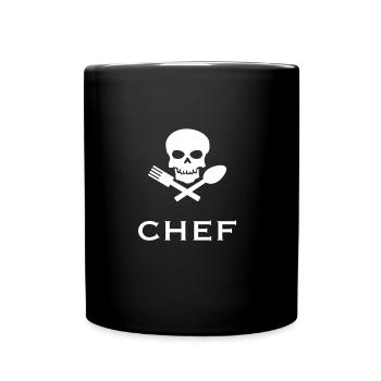 Kochchef Motiv - Tasse einfarbig - Schwarz - Vorne