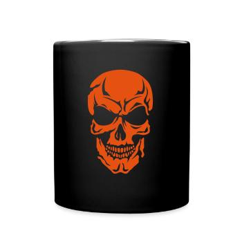 head of death skull halloween 102251 - Full Colour Mug - black - Front