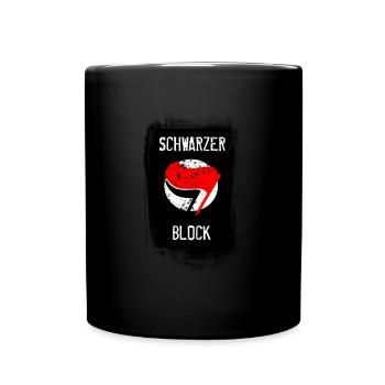 schwarzerblock ANTIFA schwarzer block ALERTA FCKNZ - Tasse einfarbig - Schwarz - Vorne