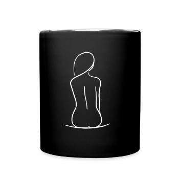 Frauen Silhouette - Tasse einfarbig - Schwarz - Vorne