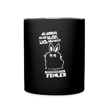 klein lieb und nett? Böser Fehler - Tasse einfarbig - Schwarz - Vorne