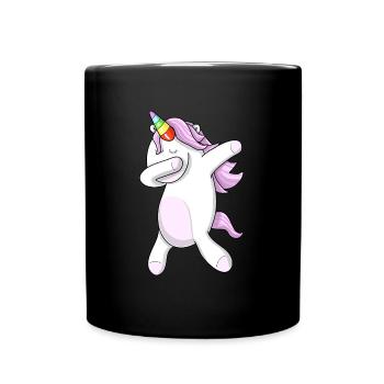 Licorne tamponnant - Mug uni - noir - Devant