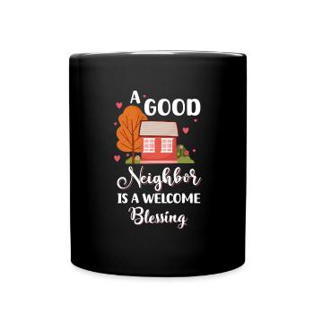 Amis du quartier Humour Alcool - Mug uni - noir - Devant