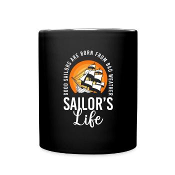 Sailing Ship Captain Skipper Sailor - Full Colour Mug - black - Front