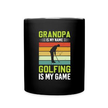 Golfer Grandpa Golf Golf Sport Golf Club Pensioners - Full Colour Mug - black - Front
