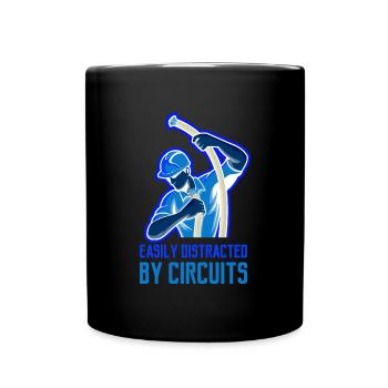 Distrait par les circuits Voltage Craftsman - Mug uni - noir - Devant