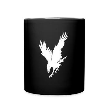 Krähe Halloween - Tasse einfarbig - Schwarz - Vorne