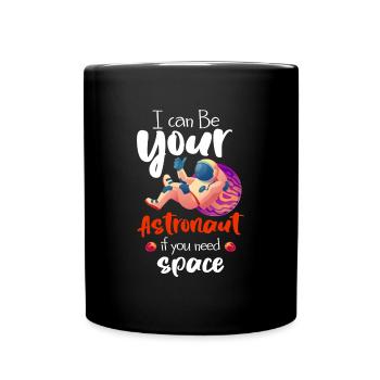 Weltall Logo Stern Spaceman - Tasse einfarbig - Schwarz - Vorne