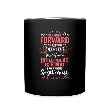 Sagittarius Astrology Zodiac Constellation - Full Colour Mug - black - Front
