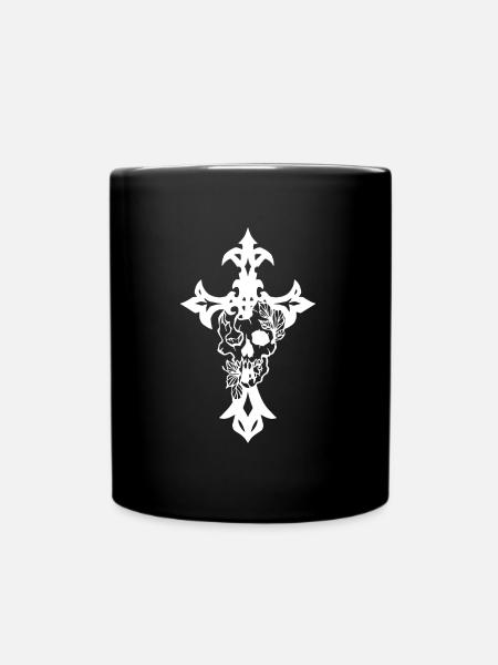 Gotisches Kreuz - Tasse einfarbig - Schwarz