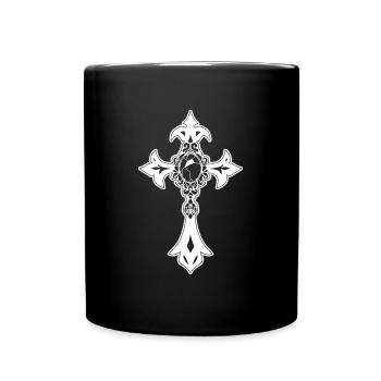 Croix gothique - Mug uni - noir - Devant