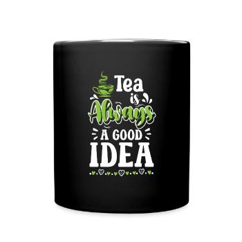 Teacup Grandma Green Tea - Full Colour Mug - black - Front