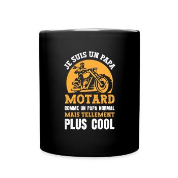 je suis un papa motard - Mug uni - noir - Devant