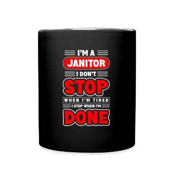 Nettoyeur de travail de gardien - Mug uni - noir - Devant