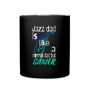 Jazz dad est comme un papa normal mais saxier - Mug uni - noir - Devant