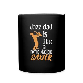 Jazz dad est comme un papa normal mais saxier - Mug uni - noir - Devant