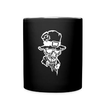 Gruseliger Totenkopf Frohen St. Patrick's Day - Tasse einfarbig - Schwarz - Vorne