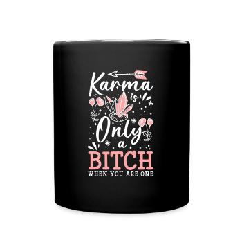 Karma Meditation Sarcasm Life - Full Colour Mug - black - Front