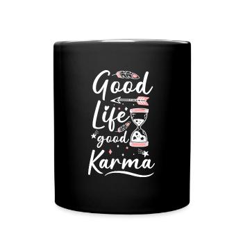 Spirituell Einstellung Motivation - Tasse einfarbig - Schwarz - Vorne