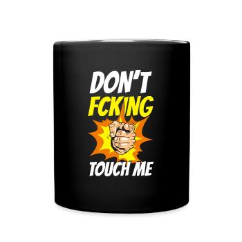Nicht Berühren Lustig Finger weg Einzelkind - Tasse einfarbig - Schwarz - Vorne