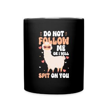 Llama Llamas Animal Gentle - Full Colour Mug - black - Front