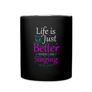 Singen Sängerin Sprachgesang Mikrofon - Tasse einfarbig - Schwarz - Vorne