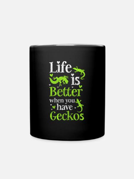 Geckos Echse Terrarium - Tasse einfarbig - Schwarz