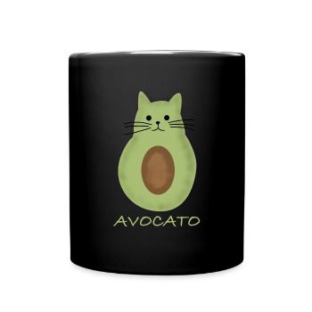 Avocato | Avocado, lustige Katze, Gemüse - Tasse einfarbig - Schwarz - Vorne