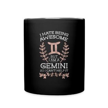 Horoscope Gémeaux Étoiles d’anniversaire - Mug uni - noir - Devant