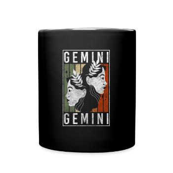 Gemini Astrology Characteristics Ascendant - Full Colour Mug - black - Front