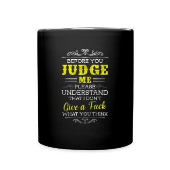 I don't care No thanks - Full Colour Mug - black - Front