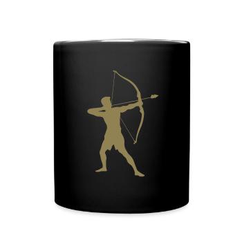 Archer Silhouette, Precise - Full Colour Mug - black - Front
