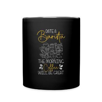 Coffee Latte Macchiato Morning Muffle - Full Colour Mug - black - Front