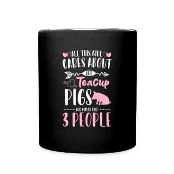 Teacup Piggy Curly Tail Porcelet Mignon - Mug uni - noir - Devant