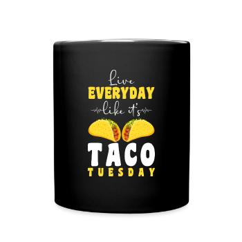 Mexican Foodie Sombrero Burrito - Full Colour Mug - black - Front