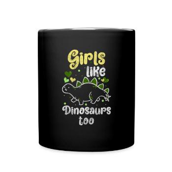 Dinosaure Tyrannosaurus velociraptor Enfance - Mug uni - noir - Devant