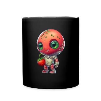 Red Alien Strawberry Man: Mignon Fusion - Mug uni - noir - Devant