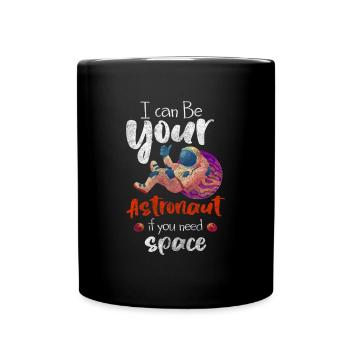Astronaut Raumfahrt Raumanzug Rakete - Tasse einfarbig - Schwarz - Vorne