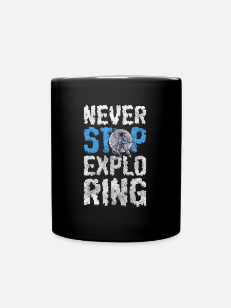 Weltall Sterne Rakete - Tasse einfarbig - Schwarz