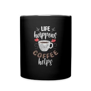 Kaffee Espresso Cappuccino Energie - Tasse einfarbig - Schwarz - Vorne